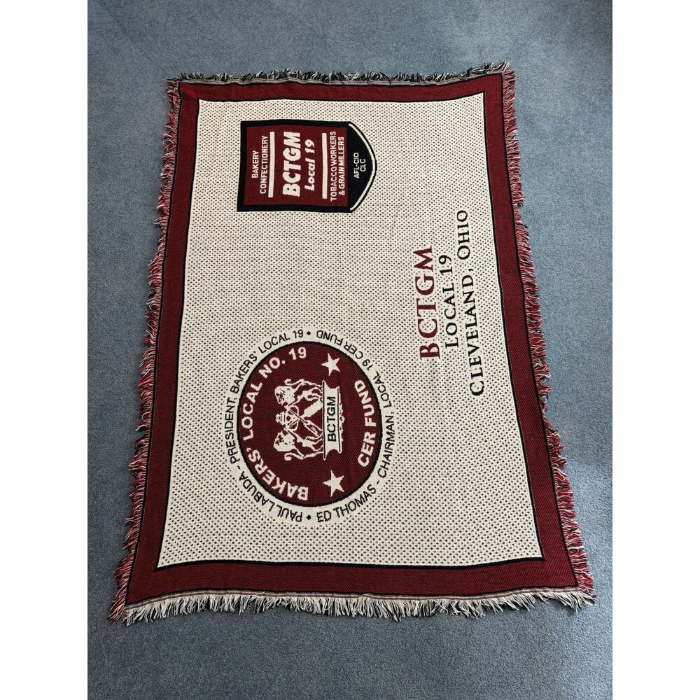 Vintage Tapestry Blanket BTCGM - Throw Local 19 Cleveland OH Union Cozy Couch